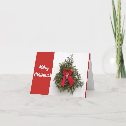 Weihnachtsjunge und Pinienbäume Karte (Vorderseite)