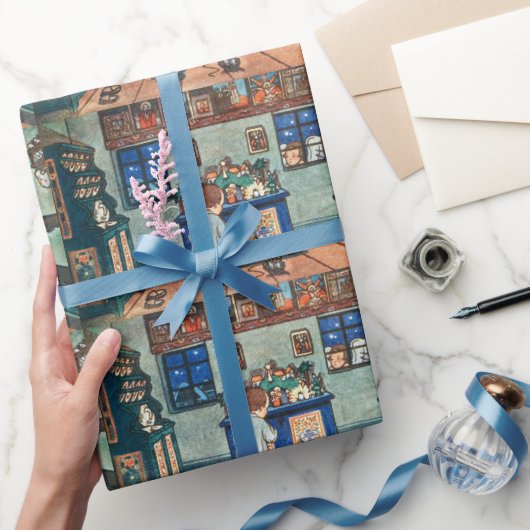 Weihnachtsjunge und Winkel Geschenkpapier (Schenken)