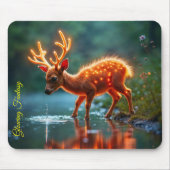 Weihnachtsjunges Hirschbachleuchten Mousepad (Vorne)