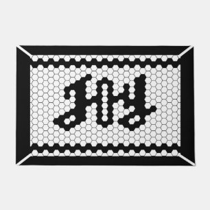 Weihnachtsjunges Imitat Tile Black and White Bauer Fußmatte