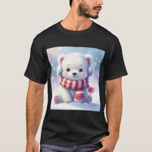 Weihnachtsjunges: Kuscheliger Eisbär in einem schn T-Shirt
