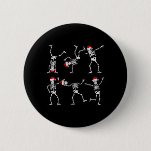 Weihnachtsjungs Kinder Kleinkind tanzen Skeletthut Button