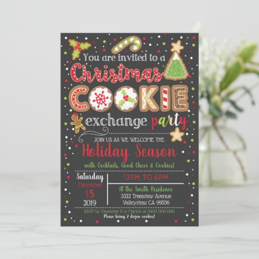 Weihnachtskabelwechsel-Party Einladung (Stehend Vorderseite)