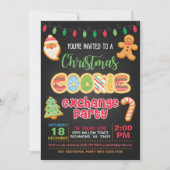 Weihnachtskabelwechsel-Party Einladung - Schwarz (Vorderseite)