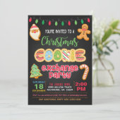 Weihnachtskabelwechsel-Party Einladung - Schwarz (Stehend Vorderseite)