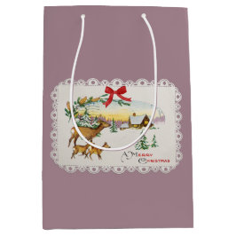 Weihnachtskabine & Deer Mittlere Geschenktüte