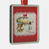 Weihnachtskabine & Deer Ornament Aus Metall (Rechts)