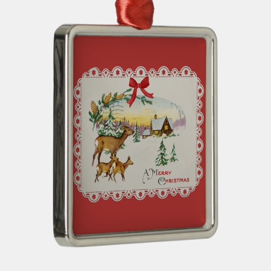 Weihnachtskabine & Deer Ornament Aus Metall (Rechts)