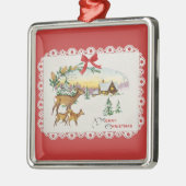 Weihnachtskabine & Deer Ornament Aus Metall (Links)