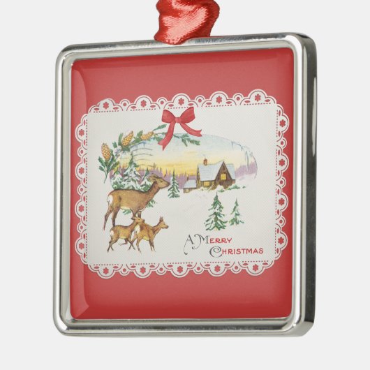 Weihnachtskabine & Deer Ornament Aus Metall (Links)