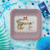 Weihnachtskabine & Deer Pappteller (Party)