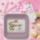 Weihnachtskabine & Deer Pappteller (Party)