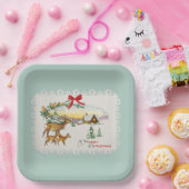 Weihnachtskabine & Deer Pappteller (Party)