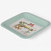 Weihnachtskabine & Deer Pappteller (Gewinkelt)