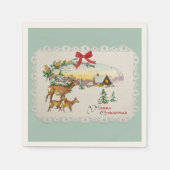 Weihnachtskabine & Deer Serviette (Vorderseite)