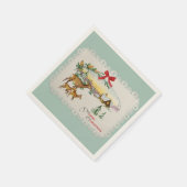 Weihnachtskabine & Deer Serviette (Ecke)