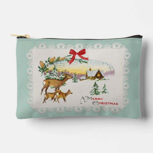 Weihnachtskabine & Deer Zubehörtasche (Vorderseite)