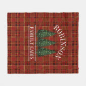 Weihnachtskabine Familienname Rot Kariert Fleecedecke (Vorderseite (Horizontal))