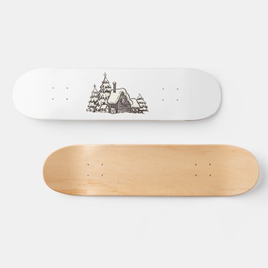 Weihnachtskabine im Norden Skateboard (Horizontal)