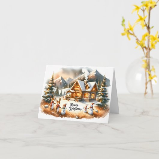 Weihnachtskabine Karte (Gelbe Blume)