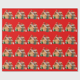 Weihnachtskabine Red Wrapping Paper Geschenkpapier