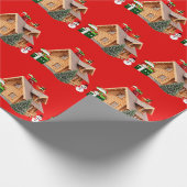 Weihnachtskabine Red Wrapping Paper Geschenkpapier (Ecke)