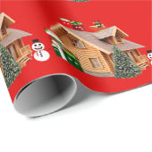 Weihnachtskabine Red Wrapping Paper Geschenkpapier (Rolleneckpunkt)