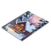 Weihnachtskabine | Wald Winter Schnee Notizblock (Linke Seite)