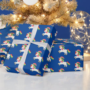 Weihnachtskacheln Einhorn Wrapping Paper Geschenkpapier