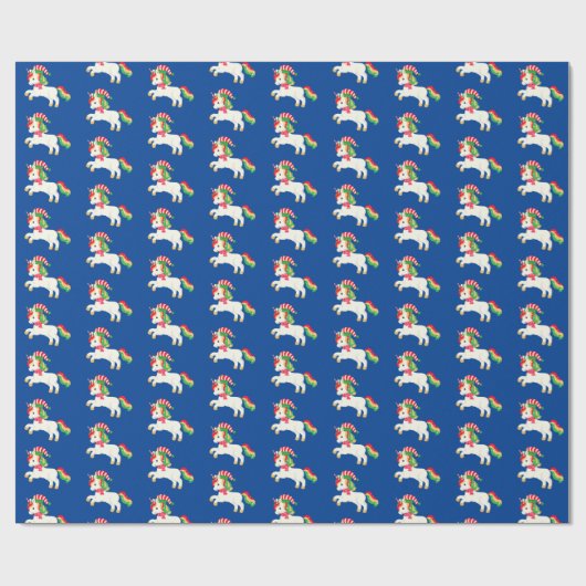 Weihnachtskacheln Einhorn Wrapping Paper Geschenkpapier (Flach)