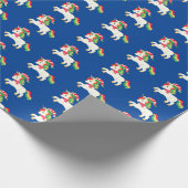 Weihnachtskacheln Einhorn Wrapping Paper Geschenkpapier (Ecke)