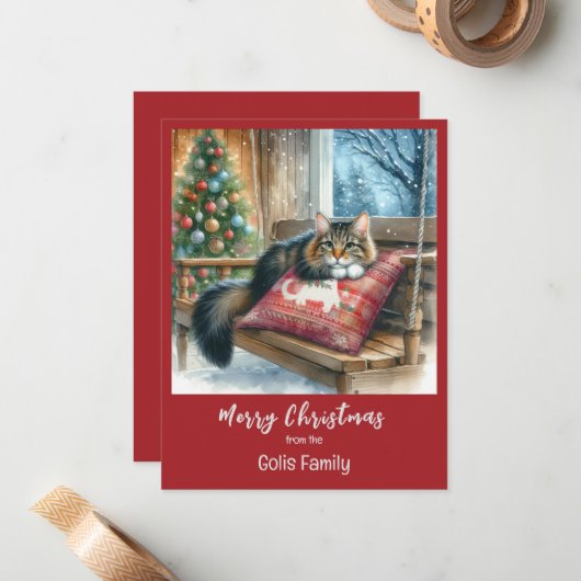 Weihnachtskade Personalisiert Urlaub Mitteilungskarte (Vorderseite/Rückseite Beispiel)