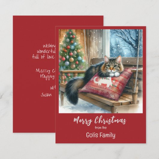 Weihnachtskade Personalisiert Urlaub Mitteilungskarte (Vorne/Hinten)