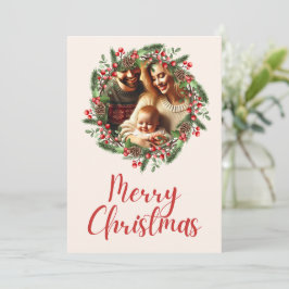 Weihnachtskäfer Familienfotokartendesign Einladung