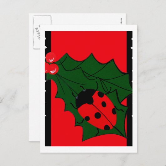 Weihnachtskäfer Feiertagspostkarte (Vorne/Hinten)