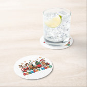 Weihnachtskaffee Cups mit spielerischen Designs Runder Pappuntersetzer (Vor Ort)