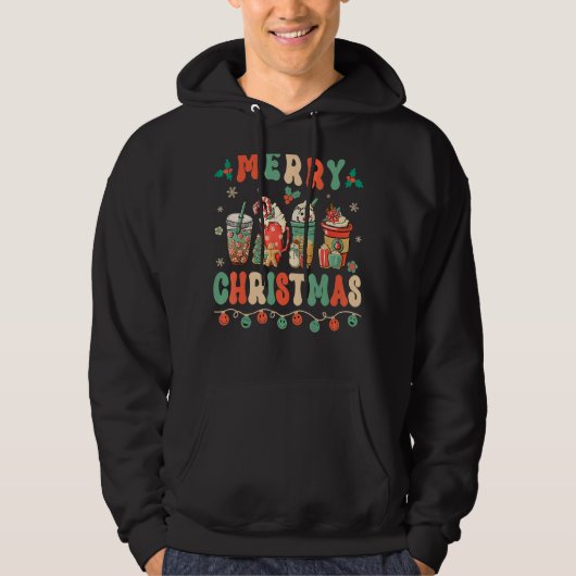Weihnachtskaffee Cups Winter Snowman Kekse Groov Hoodie (Vorderseite)