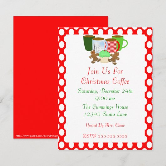Weihnachtskaffee Einladung (Vorne/Hinten)