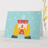 Weihnachtskaffee Faltkarte Karte (Gelbe Blume)