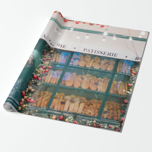 Weihnachtskaffee-Fassade mit Weihnachts-Deko Geschenkpapier (Ungerollt)