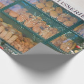 Weihnachtskaffee-Fassade mit Weihnachts-Deko Geschenkpapier (Ecke)