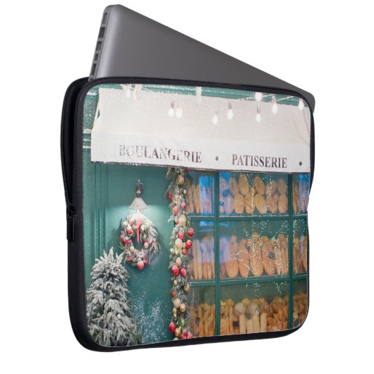 Weihnachtskaffee-Fassade mit Weihnachts-Deko Laptopschutzhülle (Vorne Rechts)