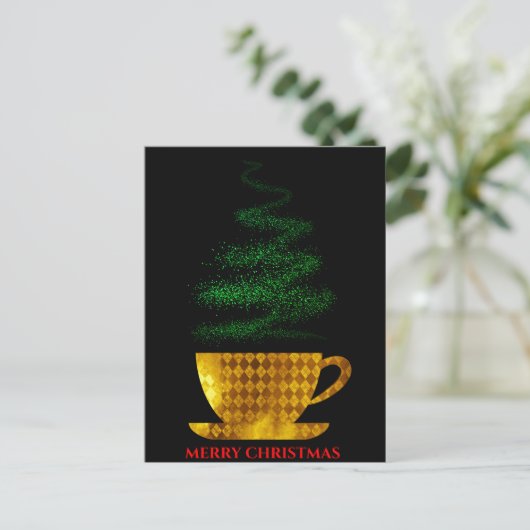 Weihnachtskaffee Feiertagspostkarte (Stehend Vorderseite)
