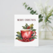 Weihnachtskaffee hinzufügen postkarte (Stehend Vorderseite)