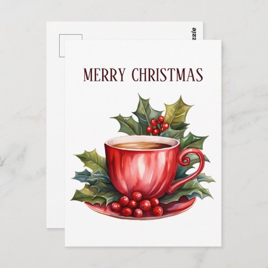 Weihnachtskaffee hinzufügen postkarte (Vorne/Hinten)