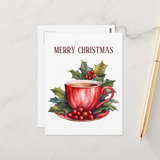 Weihnachtskaffee hinzufügen postkarte (Vorderseite/Rückseite Beispiel)