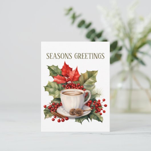 Weihnachtskaffee hinzufügen postkarte (Stehend Vorderseite)