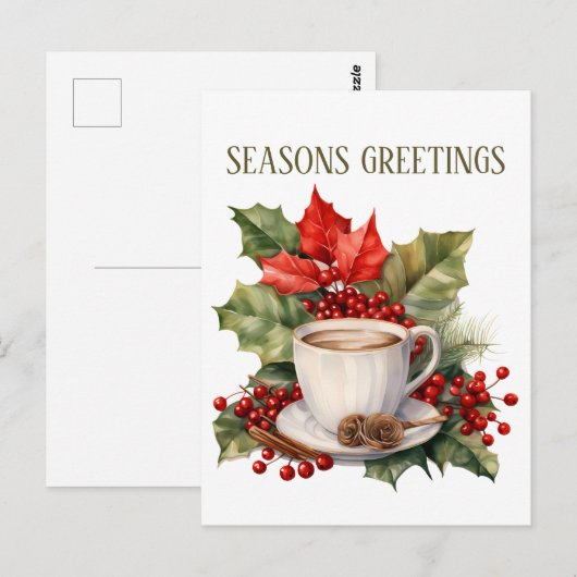 Weihnachtskaffee hinzufügen postkarte (Vorne/Hinten)