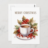 Weihnachtskaffee hinzufügen Text Postkarte (Vorne/Hinten)