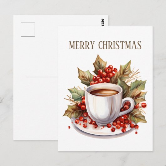 Weihnachtskaffee hinzufügen Text Postkarte (Vorne/Hinten)
